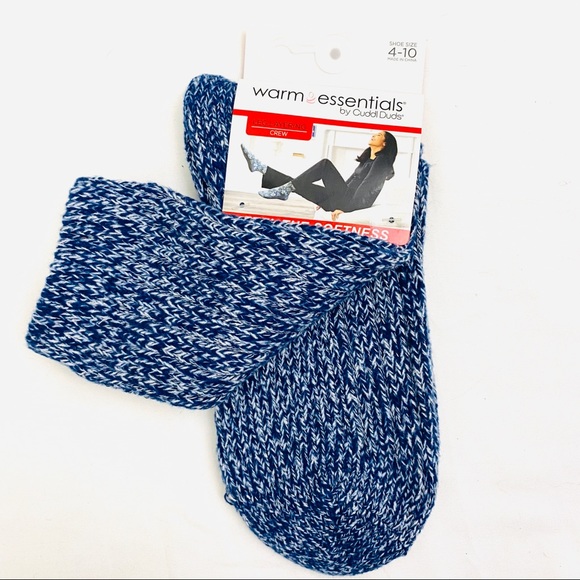 Cuddl Duds Twisted Ribbed Crew Socks Marled Brown - Picture 4 of 8